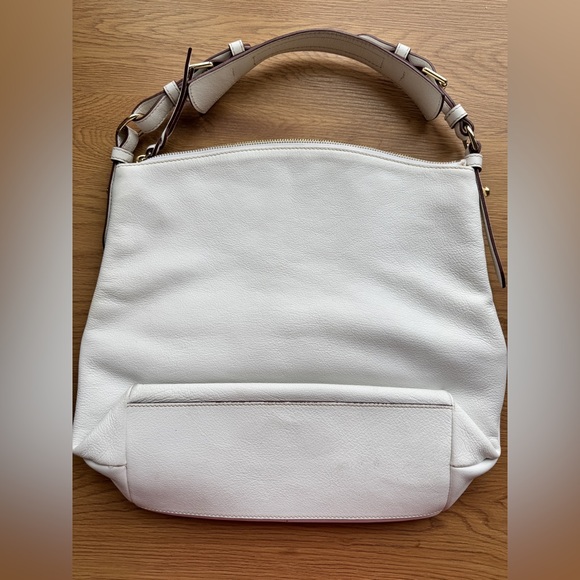 Dooney & Bourke | Large Dillen Pocket Sac White Leather Purse Hobo Shoulder - Picture 6 of 16